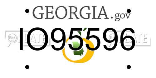 IO95596 Georgia License Plate