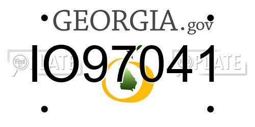 IO97041 Georgia License Plate