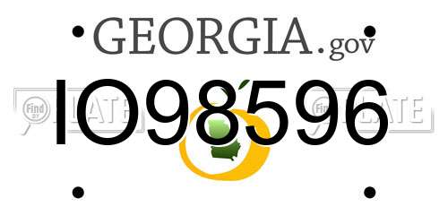 IO98596 Georgia License Plate