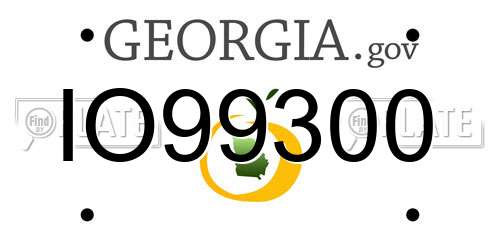 IO99300 Georgia License Plate