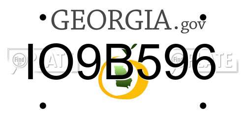 IO9B596 Georgia License Plate