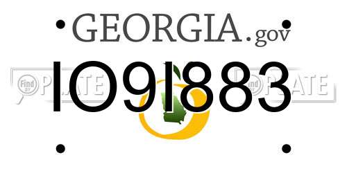 IO9I883 Georgia License Plate