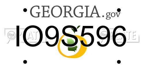 IO9S596 Georgia License Plate