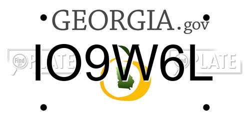 IO9W6L Georgia License Plate