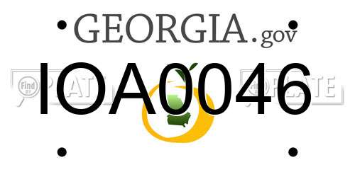 IOA0046 Georgia License Plate