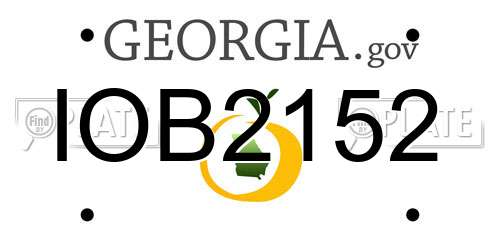 IOB2152 Georgia License Plate