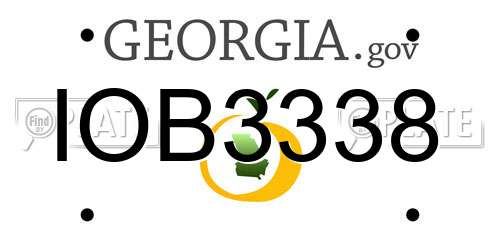 IOB3338 Georgia License Plate