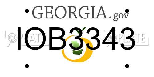 IOB3343 Georgia License Plate