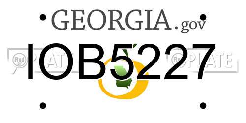 IOB5227 Georgia License Plate