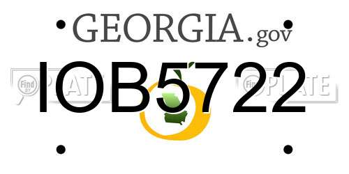 IOB5722 Georgia License Plate