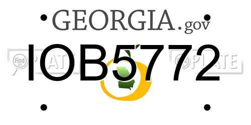 IOB5772 Georgia License Plate