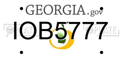 IOB5777 Georgia License Plate
