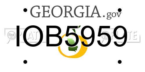 IOB5959 Georgia License Plate