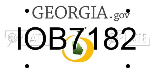 IOB7182 Georgia License Plate