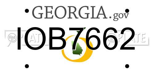 IOB7662 Georgia License Plate