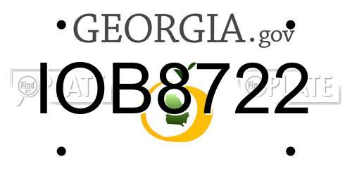 IOB8722 Georgia License Plate