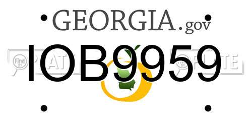 IOB9959 Georgia License Plate