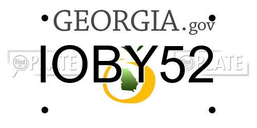 IOBY52 Georgia License Plate