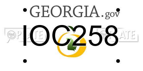 IOC258 Georgia License Plate