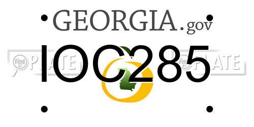 IOC285 Georgia License Plate
