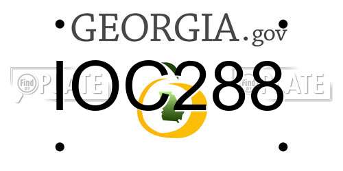 IOC288 Georgia License Plate