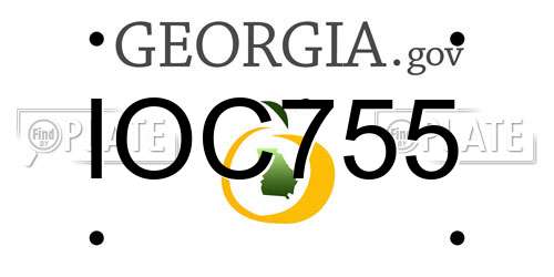 IOC755 Georgia License Plate