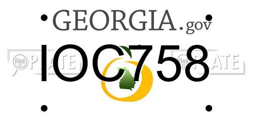 IOC758 Georgia License Plate