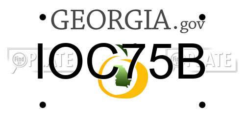 IOC75B Georgia License Plate
