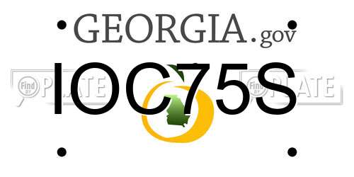 IOC75S Georgia License Plate