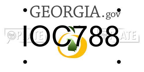 IOC788 Georgia License Plate