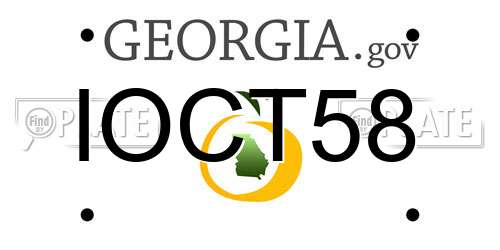 IOCT58 Georgia License Plate