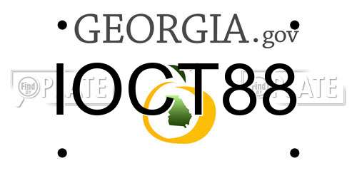 IOCT88 Georgia License Plate