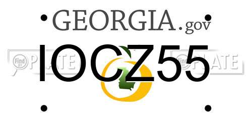 IOCZ55 Georgia License Plate
