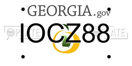 IOCZ88 Georgia License Plate