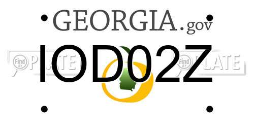 IOD02Z Georgia License Plate