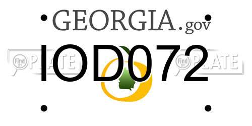 IOD072 Georgia License Plate