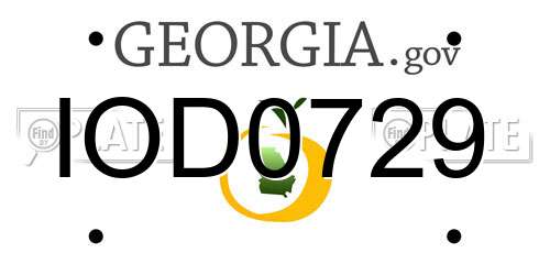 IOD0729 Georgia License Plate