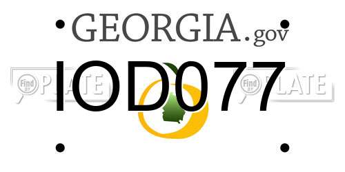 IOD077 Georgia License Plate