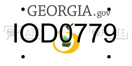 IOD0779 Georgia License Plate