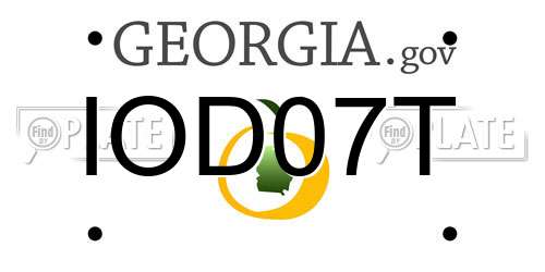 IOD07T Georgia License Plate