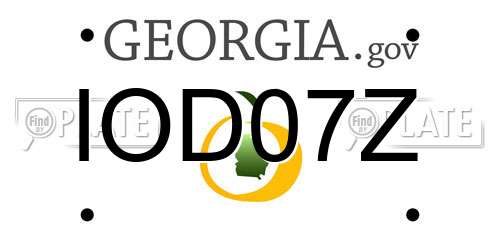 IOD07Z Georgia License Plate