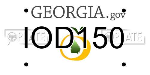 IOD150 Georgia License Plate