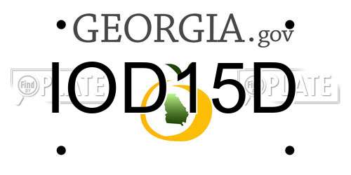 IOD15D Georgia License Plate