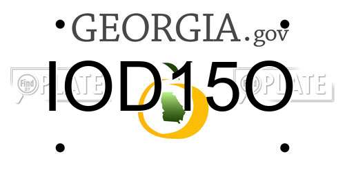 IOD15O Georgia License Plate