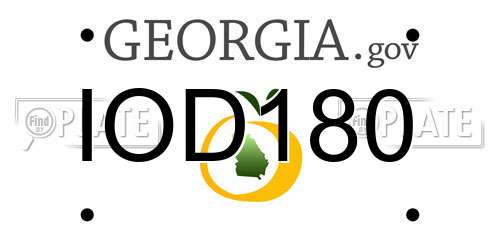 IOD180 Georgia License Plate