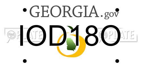 IOD18O Georgia License Plate