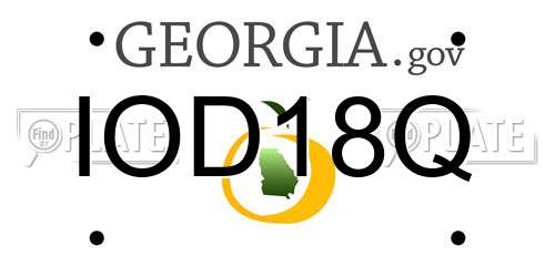 IOD18Q Georgia License Plate