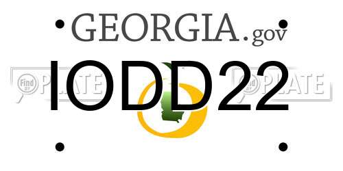 IODD22 Georgia License Plate