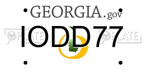 IODD77 Georgia License Plate