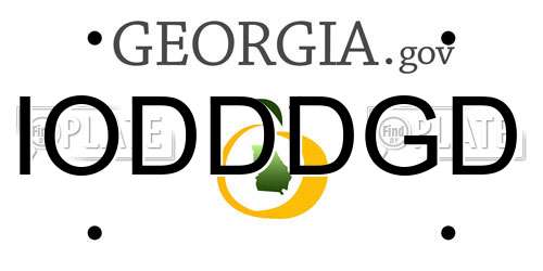 IODDDGD Georgia License Plate